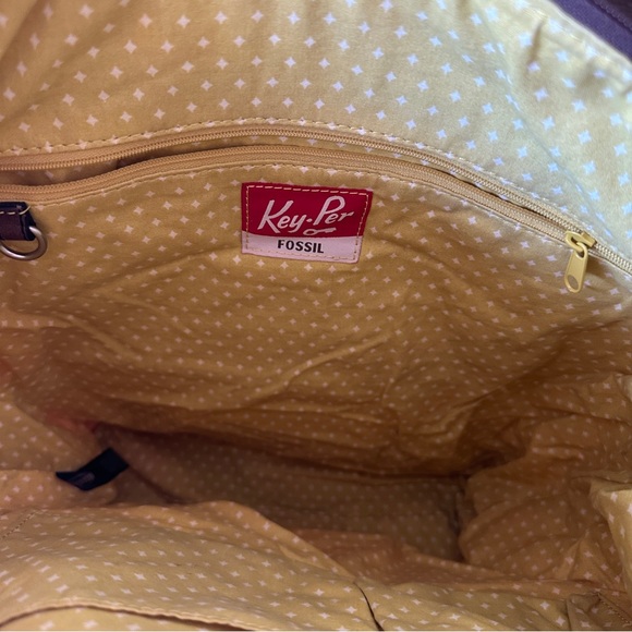 Fossil key-per floral shoulder coated canvas tote bag - Picture 7 of 7